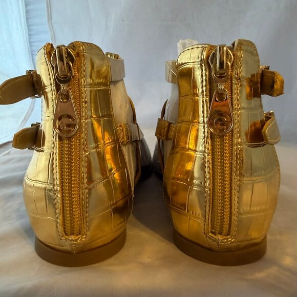 G by GUESS GBG Los Angeles  Caura Gladiator Sandal, Gold  Women Size 7.5   NIB - Picture 4 of 6